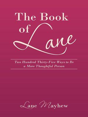 cover image of The Book of Lane